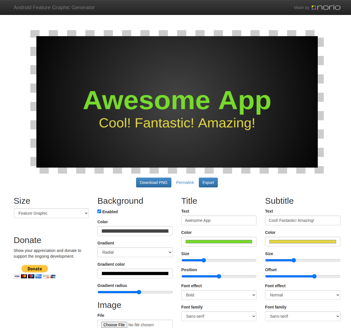 Screenshot of version 1